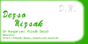 dezso mizsak business card