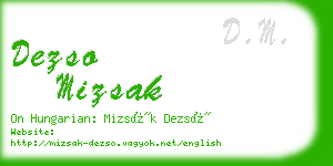 dezso mizsak business card